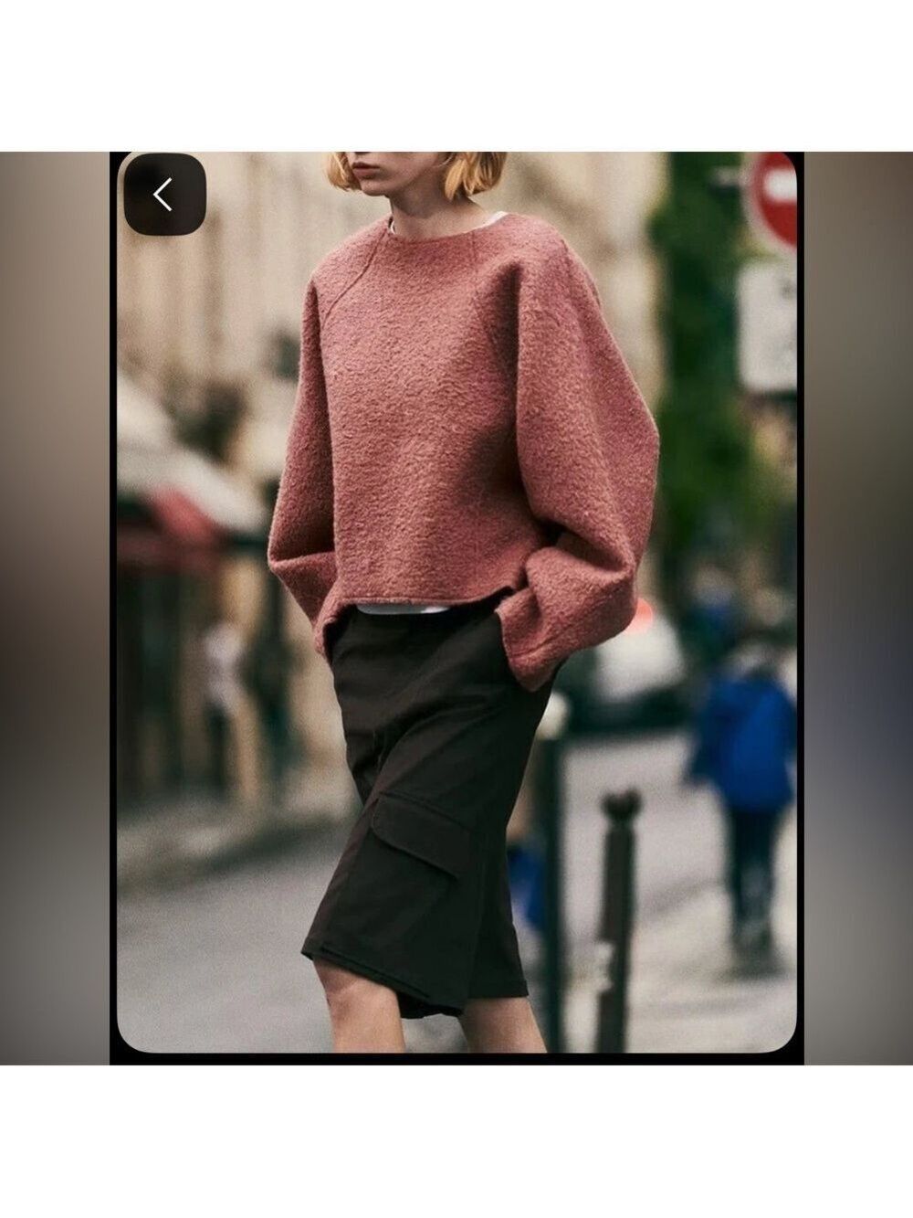 Zara Oversized Boucle Structured Sweater Size Small